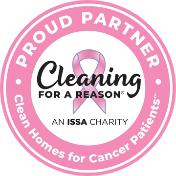 Cleaning for a Reason Proud Partner badge: Clean Homes for Cancer Patients, an ISSA charity